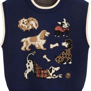 CIDER Women’s Dog Sweater Knit Vest Knit - Size Medium